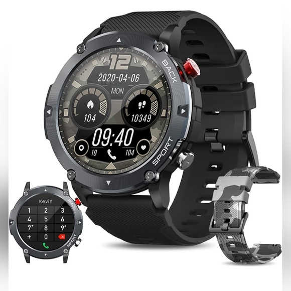 Android I Phone Tactical Smart Watch 5 ATM, Waterproof - Picture 1 of 7